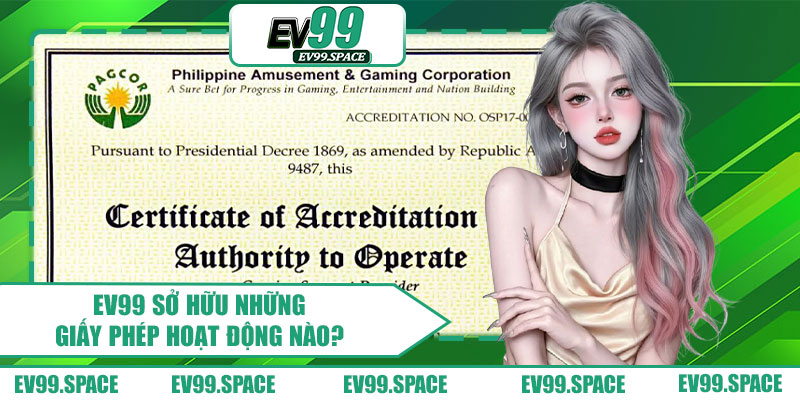 EV99 Sở Hữu Những Giấy Phép Hoạt Động Nào?